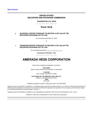 Vorschaubild Hess 10-Q Quartalsbericht  