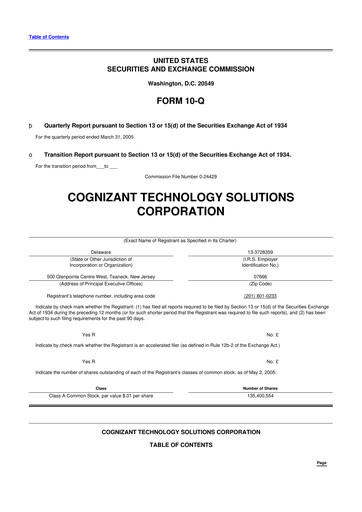 Vorschaubild Cognizant Technology Solutions  10-Q Quartalsbericht  