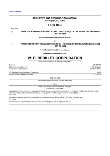Vorschaubild W. R. Berkley 10-Q Quartalsbericht  