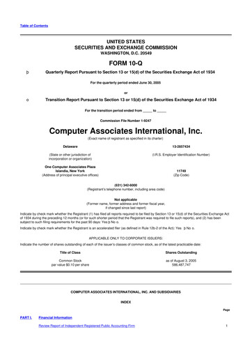 Thumbnail CA Technologies 10-Q Quarterly Report FY 