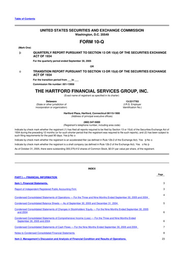 Vorschaubild The Hartford 10-Q Quartalsbericht  