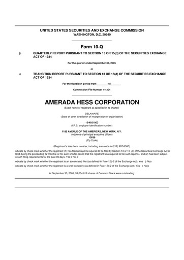 Vorschaubild Hess 10-Q Quartalsbericht  