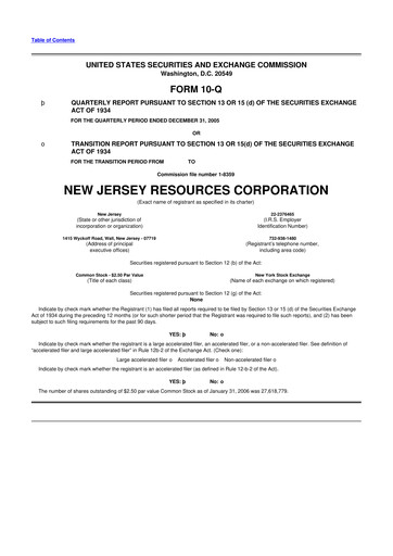 Thumbnail New Jersey Resources 10-Q Quarterly Report FY 