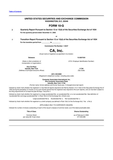 Thumbnail CA Technologies 10-Q Quarterly Report FY 