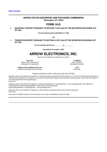 Thumbnail Arrow Electronics
 10-Q Quarterly Report FY 