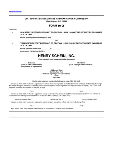 Thumbnail Henry Schein
 10-Q Quarterly Report FY 