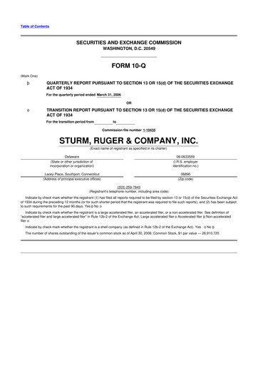Thumbnail Sturm, Ruger & Co 10-Q Quarterly Report FY 