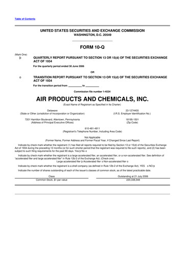Thumbnail Air Products and Chemicals 10-Q Quarterly Report FY 