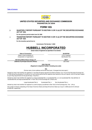 Thumbnail Hubbell 10-Q Quarterly Report FY 