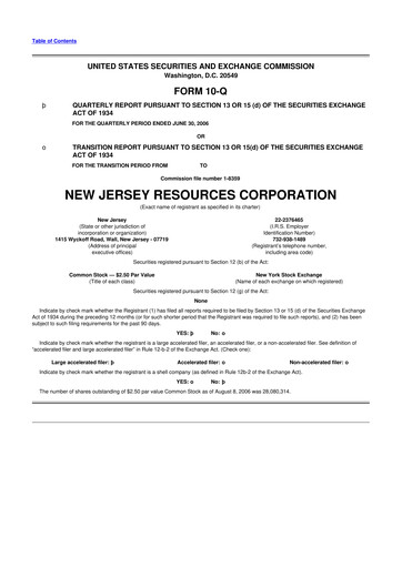 Thumbnail New Jersey Resources 10-Q Quarterly Report FY 