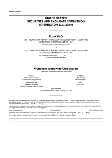 Thumbnail Travel + Leisure 10-Q Quarterly Report FY 