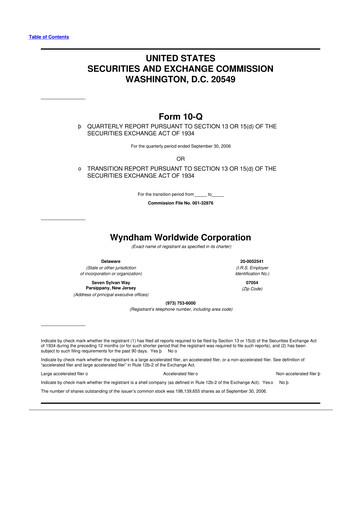 Thumbnail Travel + Leisure 10-Q Quarterly Report FY 