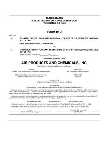 Thumbnail Air Products and Chemicals 10-Q Quarterly Report FY 