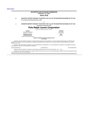 Thumbnail Ralph Lauren 10-Q Quarterly Report FY 