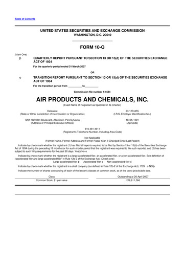 Thumbnail Air Products and Chemicals 10-Q Quarterly Report FY 