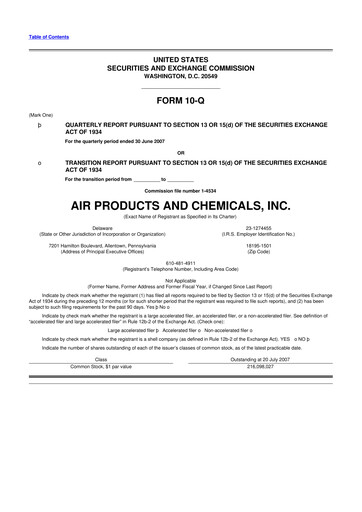 Thumbnail Air Products and Chemicals 10-Q Quarterly Report FY 
