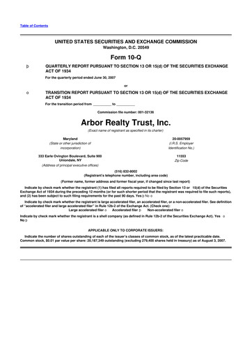 Vorschaubild Arbor Realty Trust
 10-Q Quartalsbericht  