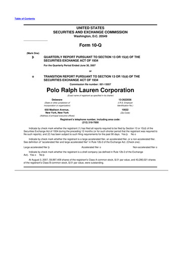 Thumbnail Ralph Lauren 10-Q Quarterly Report FY 