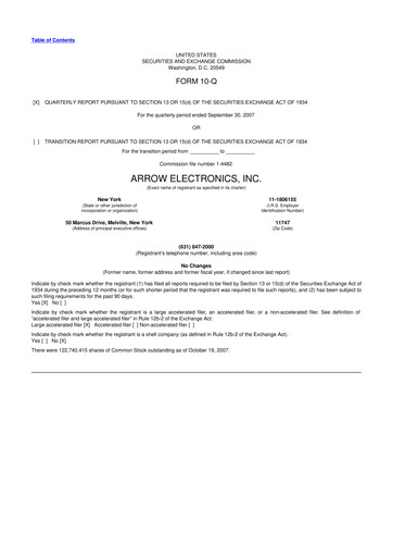 Thumbnail Arrow Electronics
 10-Q Quarterly Report FY 