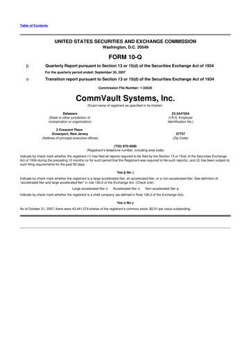 Thumbnail Commvault 10-Q Quarterly Report FY 