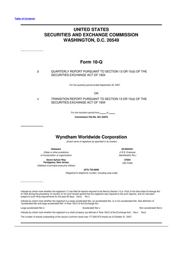 Thumbnail Travel + Leisure 10-Q Quarterly Report FY 