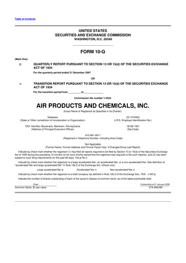 Thumbnail Air Products and Chemicals 10-Q Quarterly Report FY 
