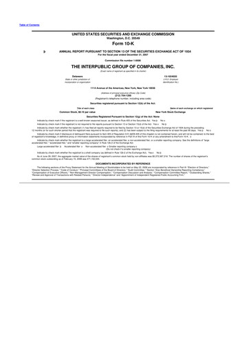 Thumbnail The Interpublic Group of Companies 10-K Annual Report 