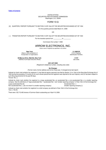 Thumbnail Arrow Electronics
 10-Q Quarterly Report FY 