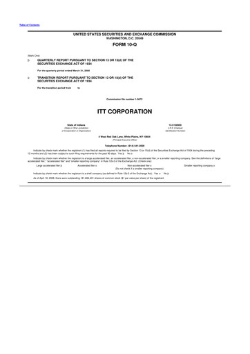 Thumbnail ITT 10-Q Quarterly Report FY 