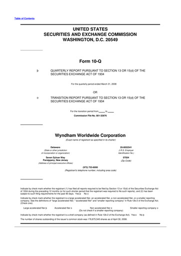 Thumbnail Travel + Leisure 10-Q Quarterly Report FY 