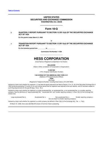 Vorschaubild Hess 10-Q Quartalsbericht  