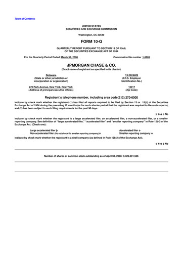 Vorschaubild JPMorgan Chase 10-Q Quartalsbericht  