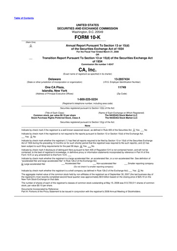 Thumbnail CA Technologies 10-K Annual Report 