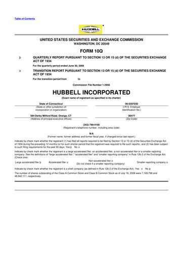 Thumbnail Hubbell 10-Q Quarterly Report FY 