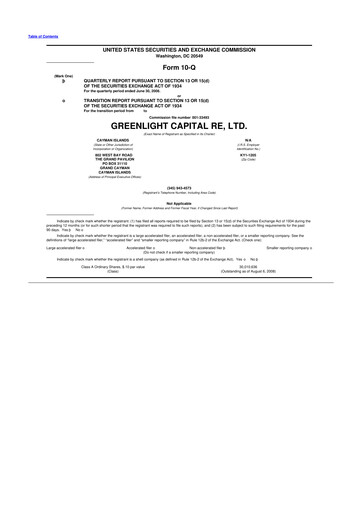 Thumbnail Greenlight Re 10-Q Quarterly Report FY 