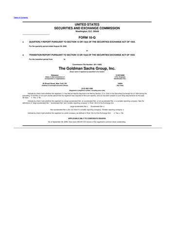 Vorschaubild Goldman Sachs 10-Q Quartalsbericht  