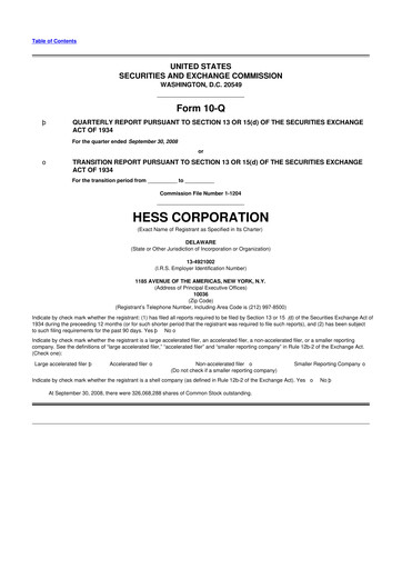 Vorschaubild Hess 10-Q Quartalsbericht  