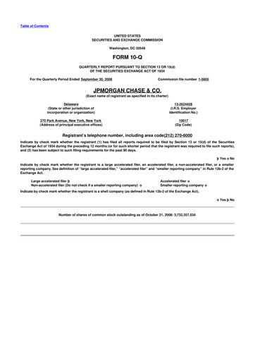 Vorschaubild JPMorgan Chase 10-Q Quartalsbericht  