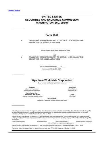 Thumbnail Travel + Leisure 10-Q Quarterly Report FY 