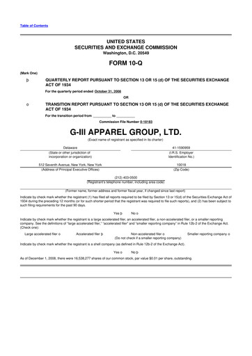 Thumbnail G-III Apparel Group 10-Q Quarterly Report FY 