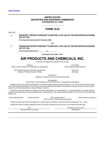 Thumbnail Air Products and Chemicals 10-Q Quarterly Report FY 