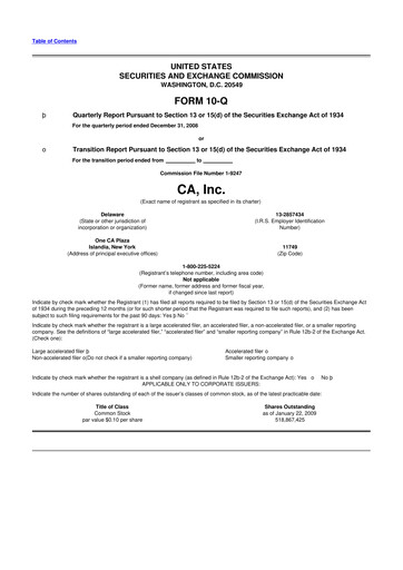 Thumbnail CA Technologies 10-Q Quarterly Report FY 