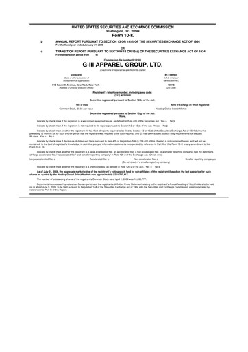 Thumbnail G-III Apparel Group 10-K Annual Report 