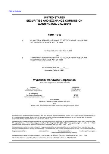 Thumbnail Travel + Leisure 10-Q Quarterly Report FY 