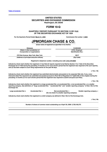 Vorschaubild JPMorgan Chase 10-Q Quartalsbericht  