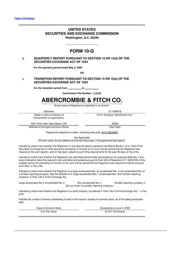 Miniature Abercrombie & Fitch 10-Q Rapport trimestriel  