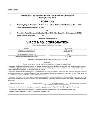 Thumbnail Virco Manufacturing 10-Q Quarterly Report FY 