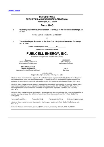 Vorschaubild FuelCell Energy
 10-Q Quartalsbericht  