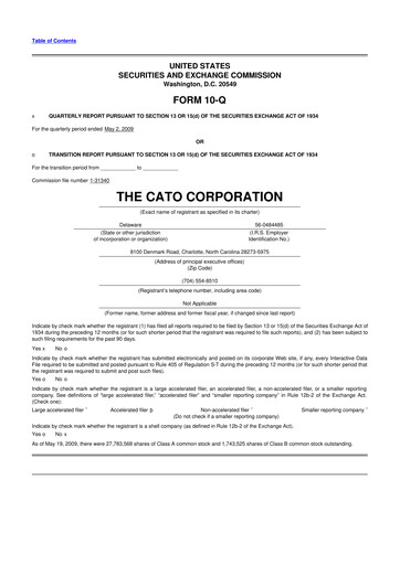 Thumbnail Cato Fashion 10-Q Quarterly Report FY 