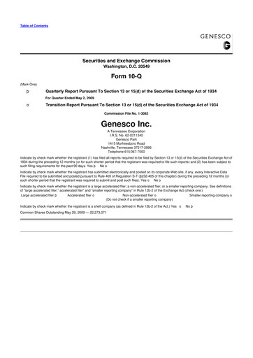 Thumbnail Genesco
 10-Q Quarterly Report FY 